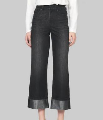 Dear John Denim Holly Metallic Straight Leg Jean In Black Shimmer
