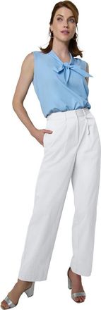 Jessica London Stretch Poplin Wide Leg Trouser in White at Nordstrom, Size 14
