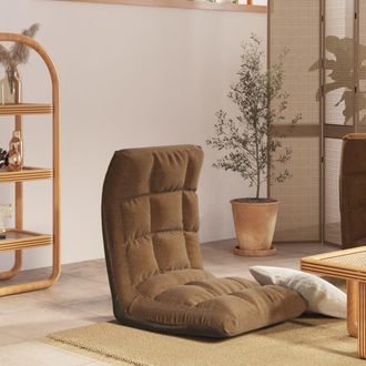 vidaXL Vidaxl - Silla De Suelo Plegable De Tela Marr&oacute;n
