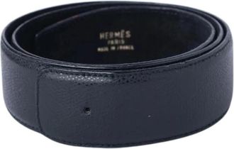 Herm&egrave;s Pre-owned Reversible Belt Strap - Dames - Vintage Accessoires - Zwart - ONE Size - Leer - Vintage