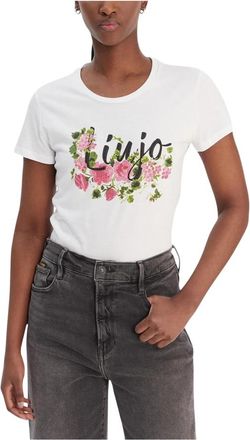 Liu Jo Katoenen T-shirt - Dames - T-shirts - Wit - L - Katoen - Tops
