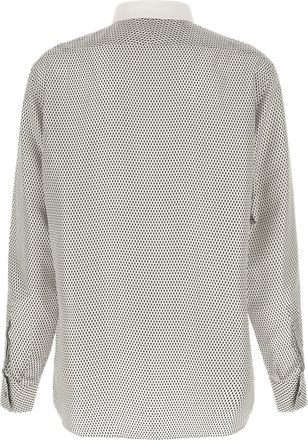 Tom Ford Micro-Geometric Print Silk Shirt - White