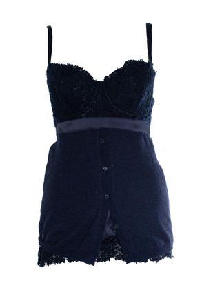 Ermanno Scervino Blue lingerie top with wool