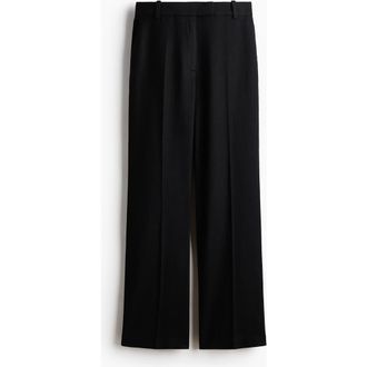 H&M Linen-blend Tailored Trousers in Black at Nordstrom, Size 0
