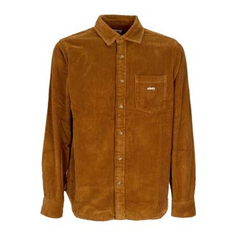 Obey Velvet Overhemd Catechu Wood - Heren - Casual Overhemden - Bruin - XL - Katoen - Overhemden