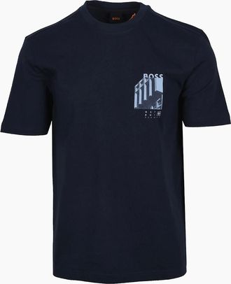 HUGO BOSS Mens Boss Orange TE_BOARD TSHIRT DARK BLUE - Navy - Size: 44