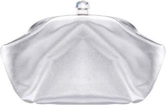 Nina Lyric Metallic Faux Leather Clutch in Silver at Nordstrom