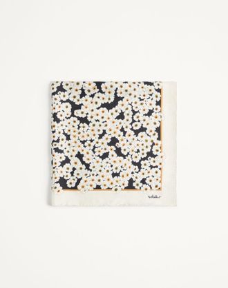 Valentino Garavani Foulard Apres LHiver Primula in Seta Donna NERO/MULTICOLOR UNI