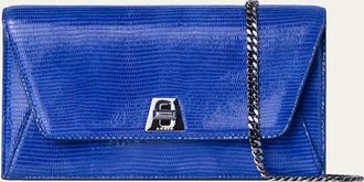 Akris Anouk Lizard-Print Clutch Bag w/ Chain