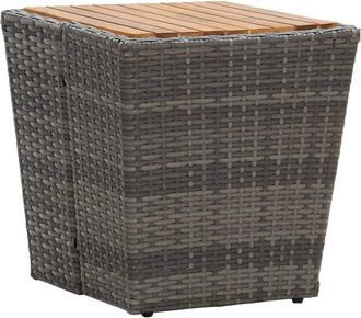 vidaXL Mesa De Centro Rat&aacute;n Pe Y Madera De Acacia Gris 41,5x41,5x43 Cm Vidaxl