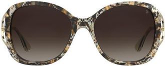 Stuart Weitzman 58mm Gradient Square Sunglasses in Pattern Havana/Brown Sf at Nordstrom