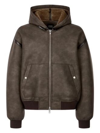 STUDIO TOMBOY hooded faux leather jacket - Bruin
