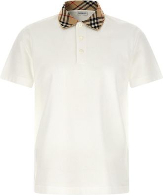 Burberry Chalk White Shirt Collar Polo