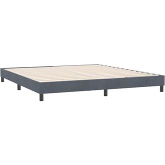 vidaXL Estructura De Cama Sin Colch&oacute;n Terciopelo Gris Oscuro 180x210cm Vidaxl