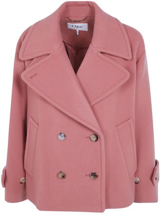 Chlo&eacute; Coat Military Split Turtle Neck