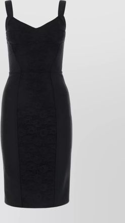Dolce & Gabbana midi powernet and lace dress