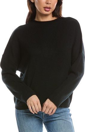 Fort&eacute; Cashmere Slouchy Roll Trim 100% Cashmere Pullover
