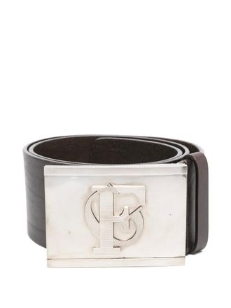 Gianfranco Ferre 2000s logo-buckle belt - women - Calf Leather/Metal - 90 - Brown