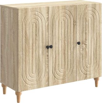 vidaXL Aparador Roble Sonoma 89 X 34,5 X 80 Cm Madera De Ingenier&iacute;a Vidaxl