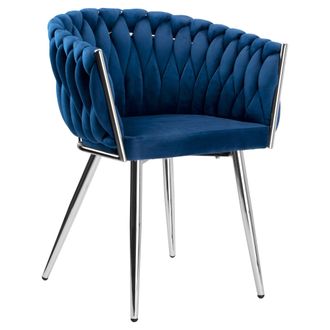 OEM Silla De Terciopelo Trenzado Cofton Cromo Velvet Azul Marino