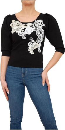Twinset Gebreide truien met ronde hals - Dames - Ronde hals truien - Zwart - L - Truien & Vesten