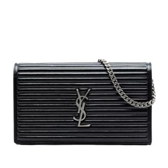 Saint Laurent Pre-owned Cross Body Bags, female, Black, Size: ONE SIZE Pre-owned Quilted Crossbody Bag