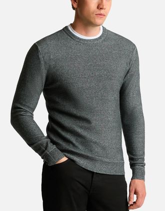 Remus Uomo Mens Remus Uomo Two-Tone Knit Sweater Grey - Size: 44