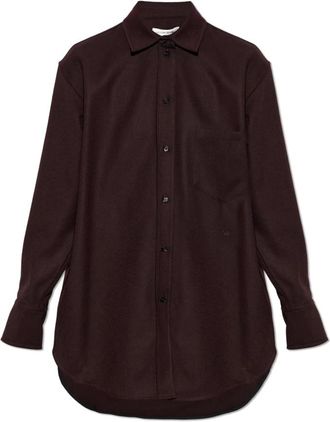 Victoria Beckham Remi Wol Zj - Dames - Overhemden - Rood - XS - Wol - Overhemden