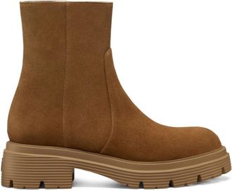 Stuart Weitzman Hudson Lite ZIP Bootie - Dames - Enkellaarsjes - Bruin - 41 EU - Schoenen