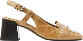 VIA VAI Laine Julia Slingback - Dames - Pumps - Bruin - 41 EU - Leer - Schoenen