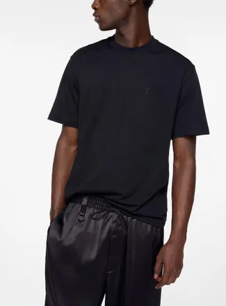 Yohji Yamamoto Mens Tone-on-tone logo T-shirt