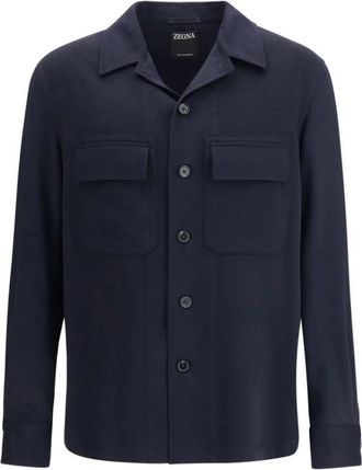 Ermenegildo Zegna Kasjmier Overshirt Shirt - Heren - Zomerjassen - Zwart - S - Kasjmier - Jassen