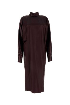 Ferragamo Burgundy Satin Dress