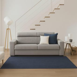 Dmora Sof&aacute; Fijo Dmicel, Sof&aacute; De 3 Plazas, 100% Made In Italy, Sof&aacute; Sala De Estar, En Tela Acolchada, Con Reposacabezas Ajustables Y Reposabrazos Delgados, C