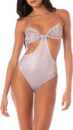 Maaji Smokey Silver Anya One-Piece Swimsuit in Gray at Nordstrom Rack, Size Medium