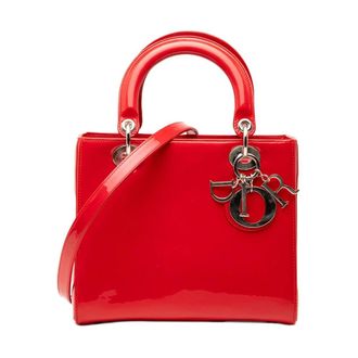 Dior Pre-owned Gestructurelde Leren Handtas - Dames - Pre-owned - Rood - Maat: ONE Size Leer