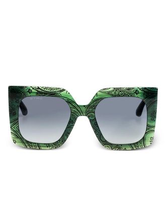 Etro square-frame sunglasses - women - Acetate - 53 - Green