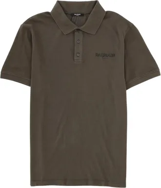 Balmain Green Shirt Collar Polo