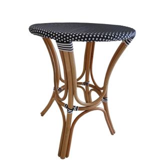 Decoclico Mesa de bistr&oacute; de resina trenzada negro