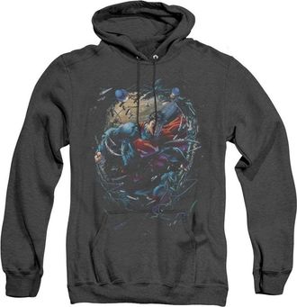Gildan Superman Breaking Space Adult Heather Hoodie / Hooded Sweatshirt