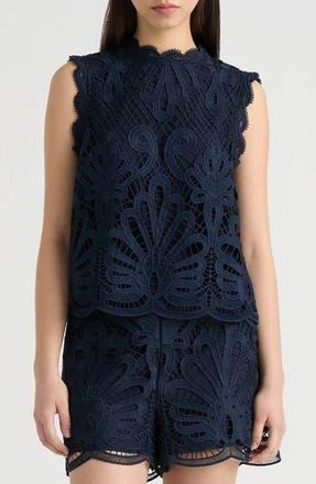 NVLT Sleeveless Lace Top in Navy at Nordstrom Rack, Size X-Large