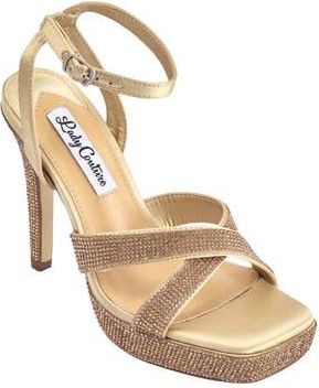 Lady Couture Rhinestone Platform Sandal in Gold at Nordstrom Rack, Size 10