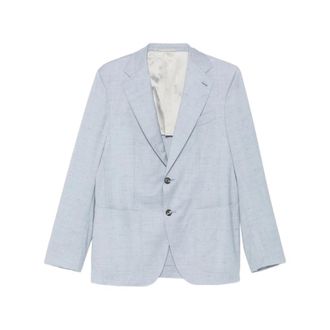 Caruso Blazers, male, Blue, Size: XL Single-breasted Jacket