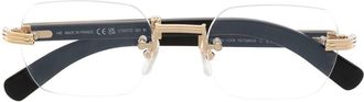 Cartier frameless round-frame glasses - men - Metal/Cattle Horn - 53 - Gold