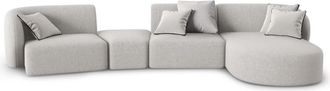 BLOOMINGLOFT 5-Sitzer Designsofa Chiara Chenille ohne Rückenlehne - Rechts
