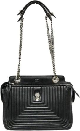 Fendi Pre-owned Shoulder Bags, female, Black, Size: ONE SIZE Pre-owned Dotcom Click Handbag