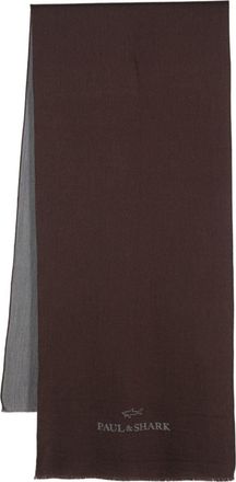 Paul & Shark logo-jacquard scarf - men - Virgin Wool - One Size - Brown