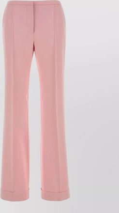 Alberta Ferretti crepe trousers back pocket cuffed hem crease