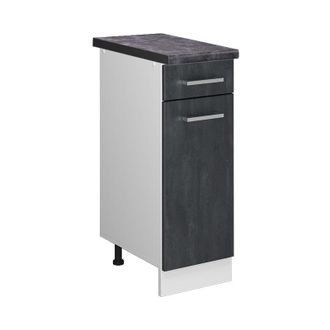 Vicco Mueble Bajo De Cocina R-line, Hormig&oacute;n Negro, 30 Cm Et Antracita