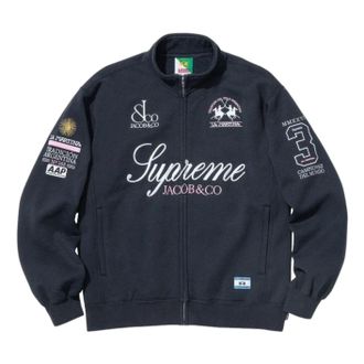 SUPREME x La Martina SS26 Zip Up Sweatshirt Navy SUP-SS26-318-NVY
